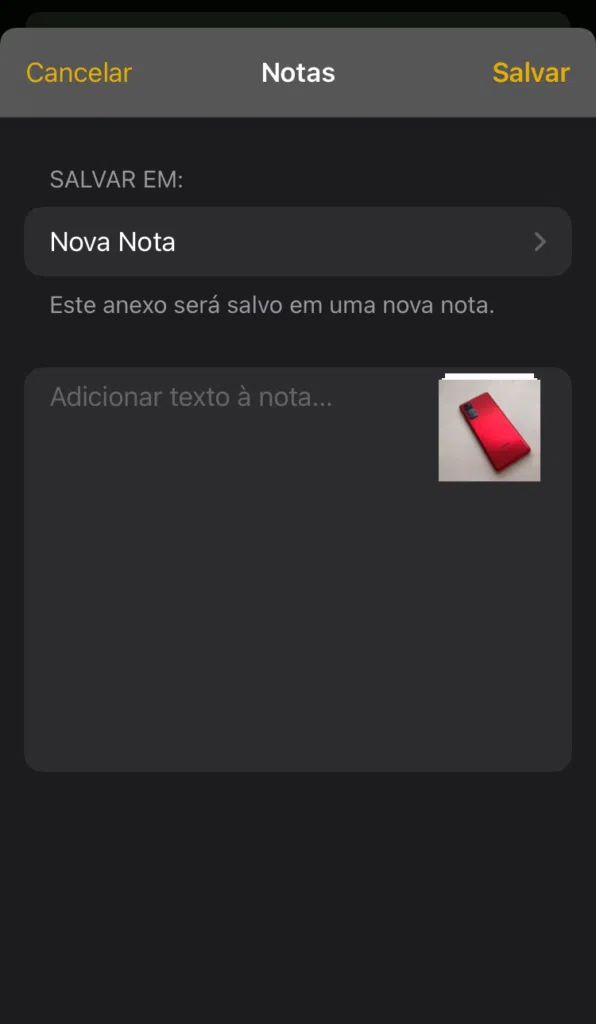 Saiba esconder fotos no iphone e ipad Salvar imagem em uma nota