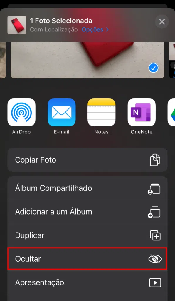 Saiba esconder fotos no iphone e ipad Selecione ocultar