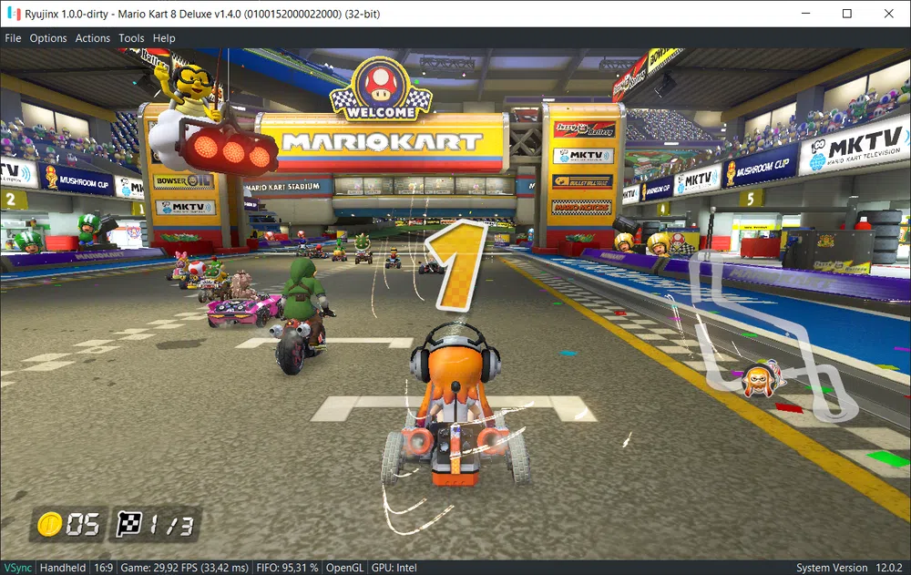 Como baixar e instalar emulador de nintendo no pc Screenshot de mario kart 8 deluxe, do switch, rodando no ryujinx. (imagem: via site do ryujinx/reprodução)