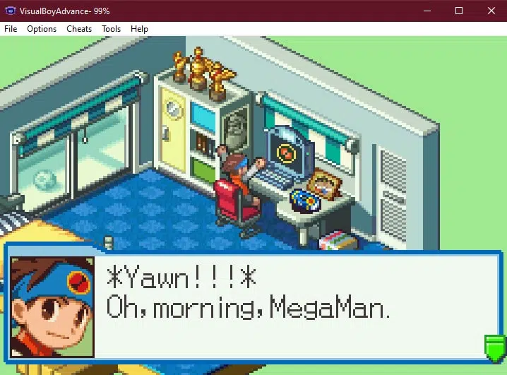 Como baixar e instalar emulador de nintendo no pc Screenshot de mega man battle network 5: team colonel, do game boy advance, rodando no visual boy advance. (imagem: showmetech/captura própria)