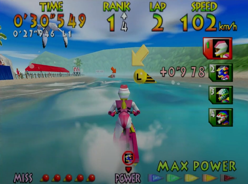 Screenshot de wave race 64, desenvolvido pela nintendo (imagem: reprodução)