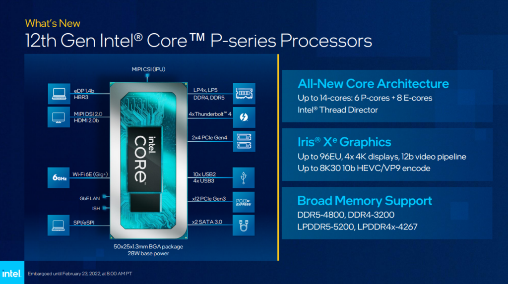 Processador p-series da intel será 30% melhor em produtividade. Com foco em notebooks ultrafinos baseados na plataforma intel evo, o processador p-series de 12ª geração poderá ter até 14 núcleos disponíveis