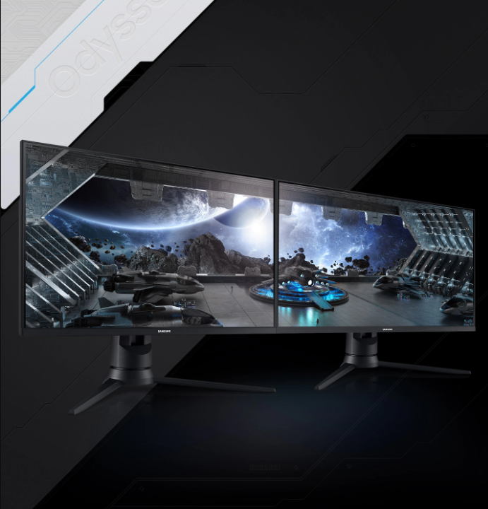 Odyssey g3, um dos monitores gamers odyssey da samsung, em um fundo branco