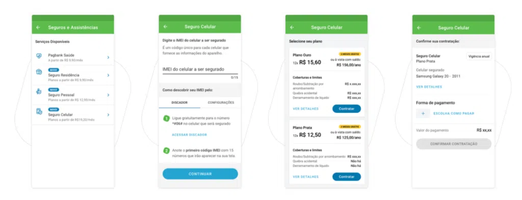 Seguro de celular? Veja opções e preços Exemplo de contratação de seguro de celular do pagseguro