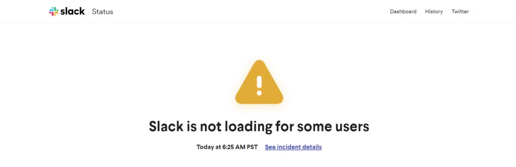 Slack caiu? Confira se o serviço está fora do ar ou com problemas Página inicial do slack status indicando instabilidade