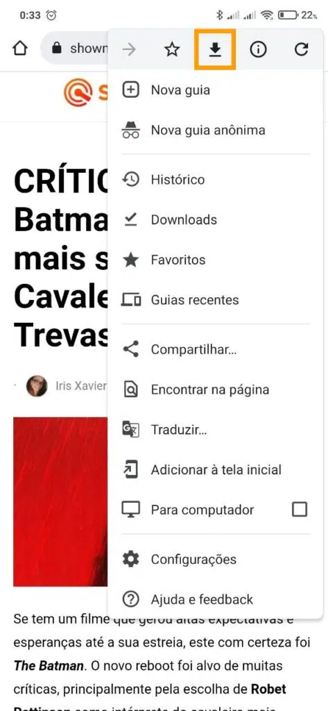 Como salvar páginas da web no android para ver offline Salvar páginas da web no android
