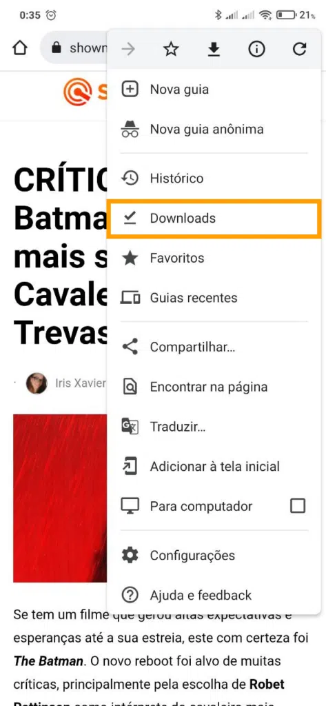 Como salvar páginas da web no android para ver offline Salvar páginas da web no android