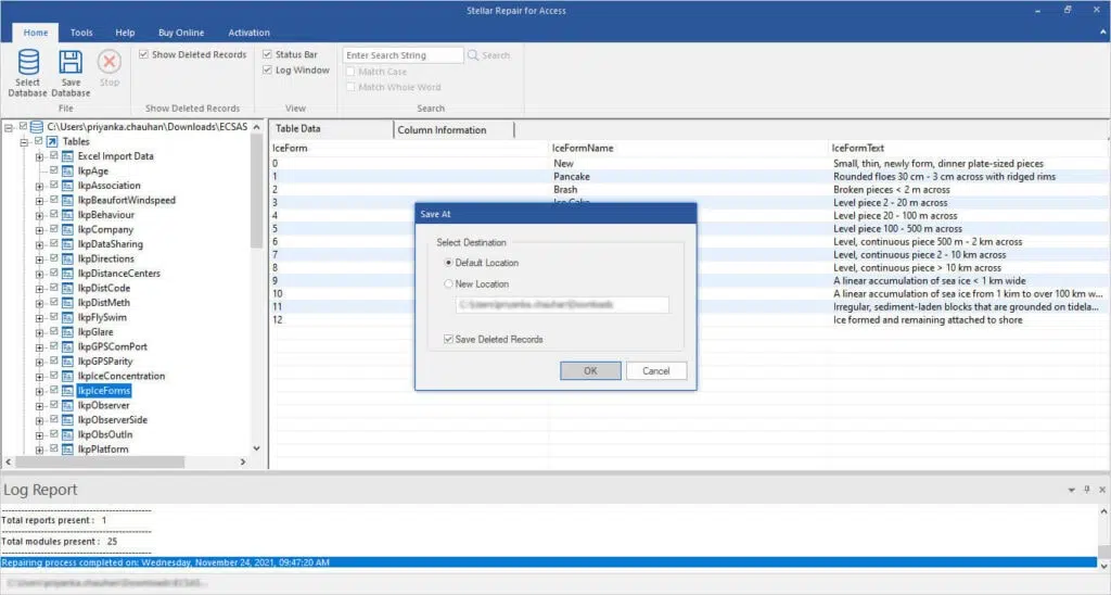 Saiba como recuperar banco de dados do microsoft access Salve os arquivos restaurados no local desejado