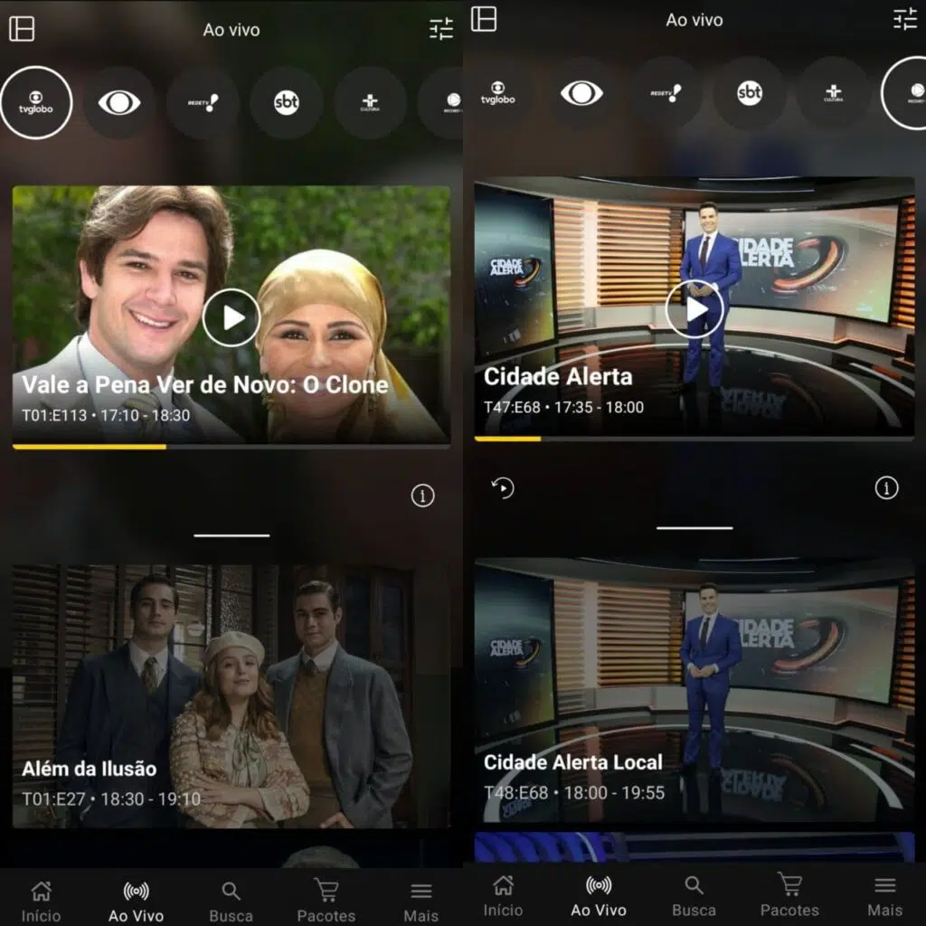 Globo, band, record, sbt: las 25 mejores apps de tv para ver en tu smartphone captura de pantalla de la aplicación ahora en línea