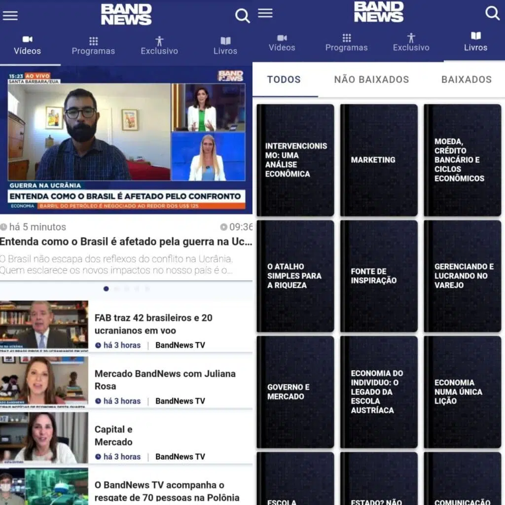 Globo, band, record, sbt: las 25 mejores apps de tv para ver en tu smartphone Captura de pantalla de la aplicación Band News