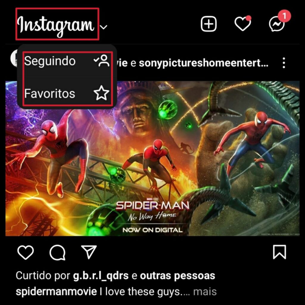 Nova opção de feed do instagram