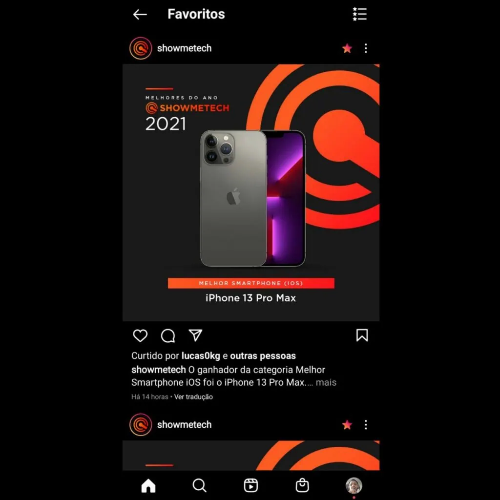 Como ativar o feed cronológico do instagram Captura de tela com novo feed cronológico do instagram