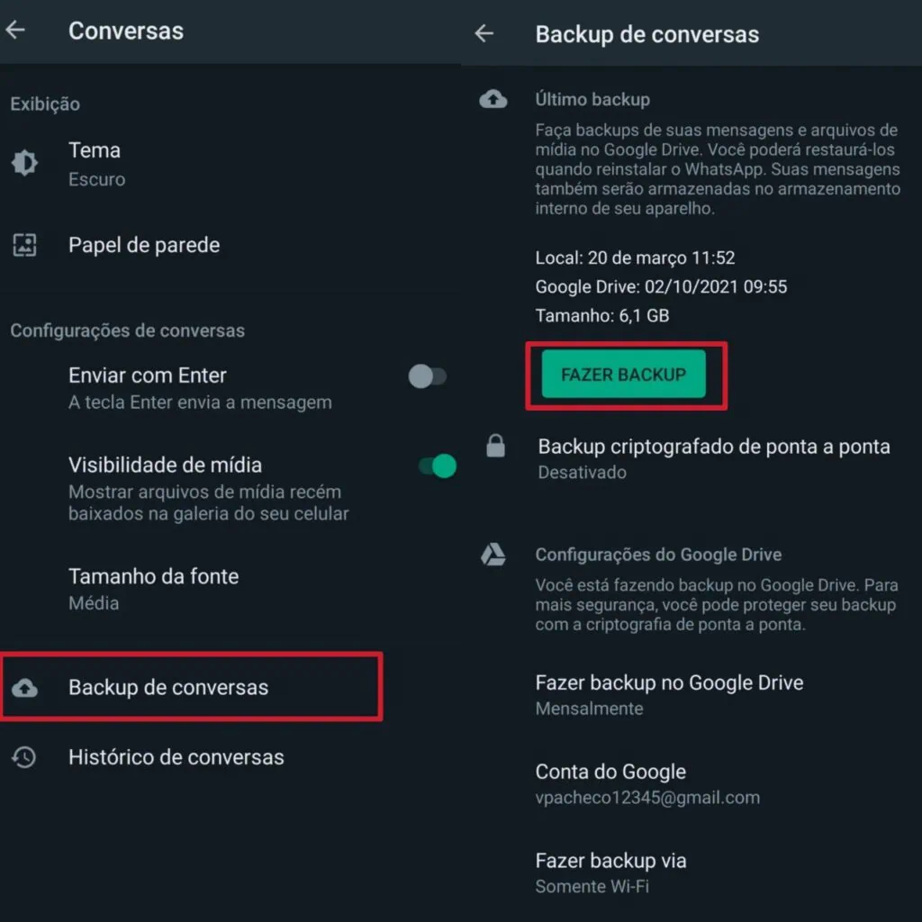 Android(Googleアカウント)をバックアップする方法 whatsappをバックアップする方法のスクリーンショット