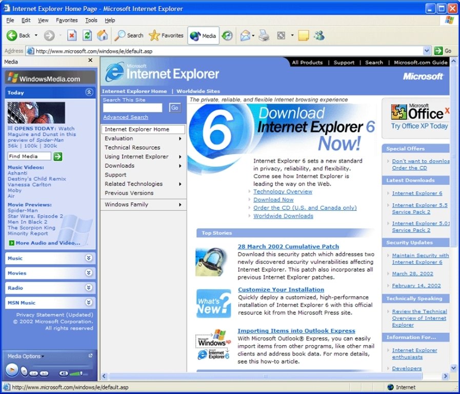 Captura de tela do internet explorer 6