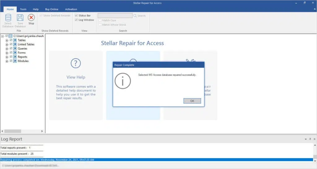 Saiba como recuperar banco de dados do microsoft access Banco de dados corrigido e recuperado com sucesso