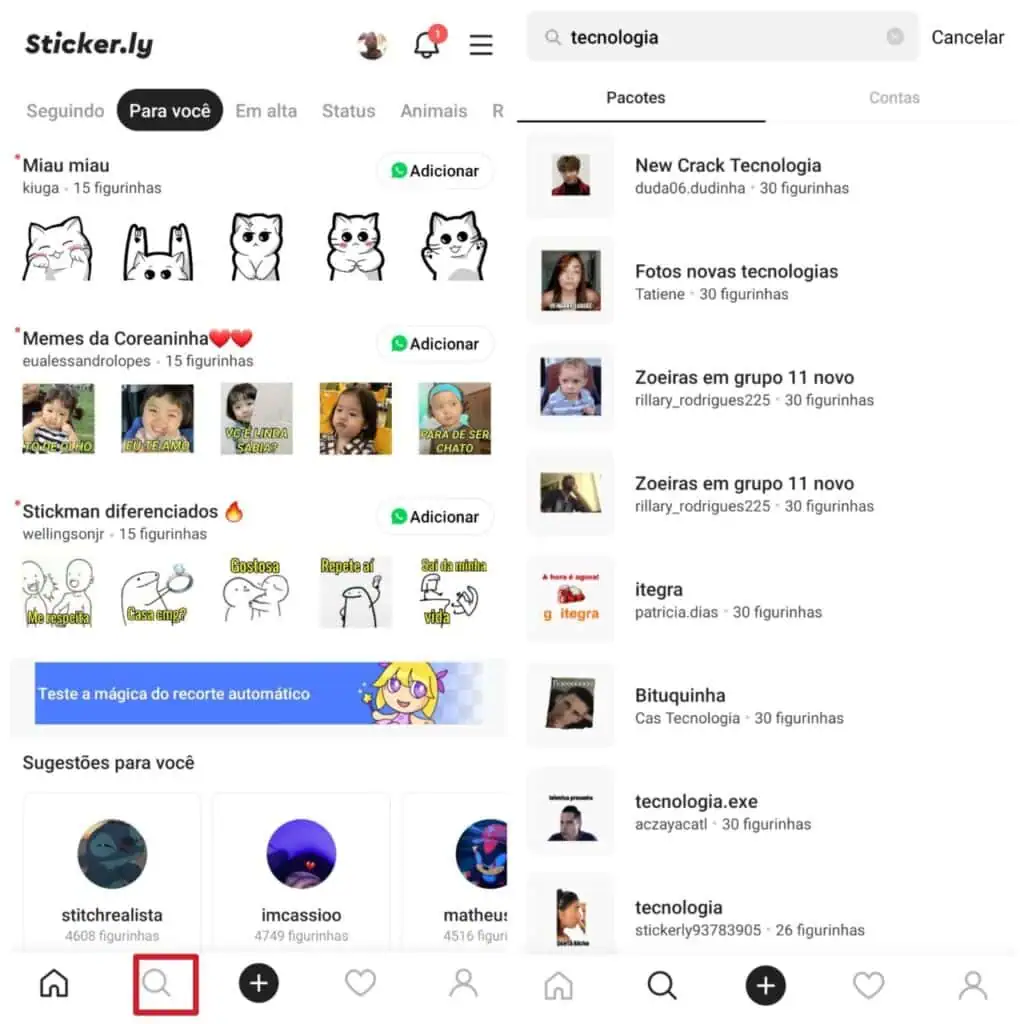 Como baixar figurinhas animadas no whatsapp Tela inicial do sticker. Ly para download de stickers do whatsapp