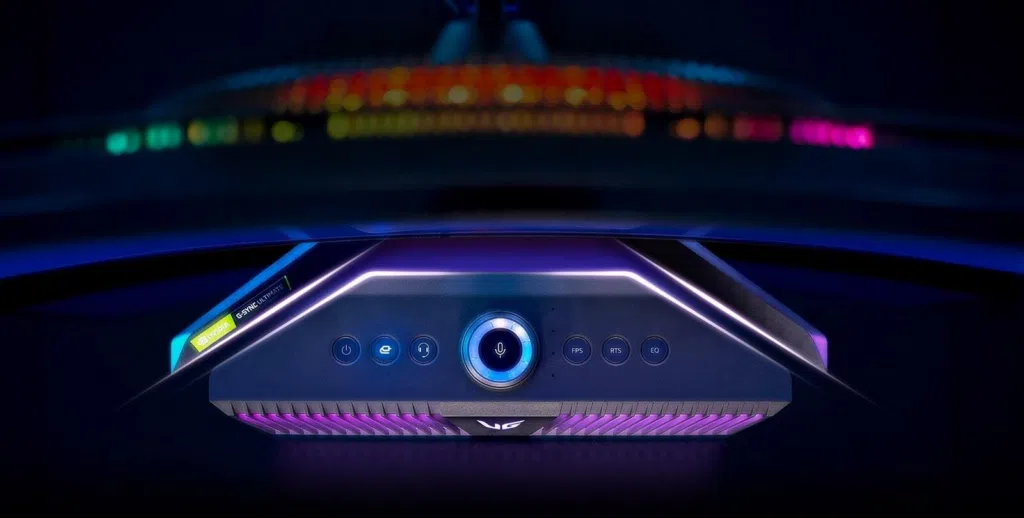 Caixa de som lg ultragear traz áudio 3d para games Lg ultragear gaming speaker se encaixa nos pés dos monitores da lg