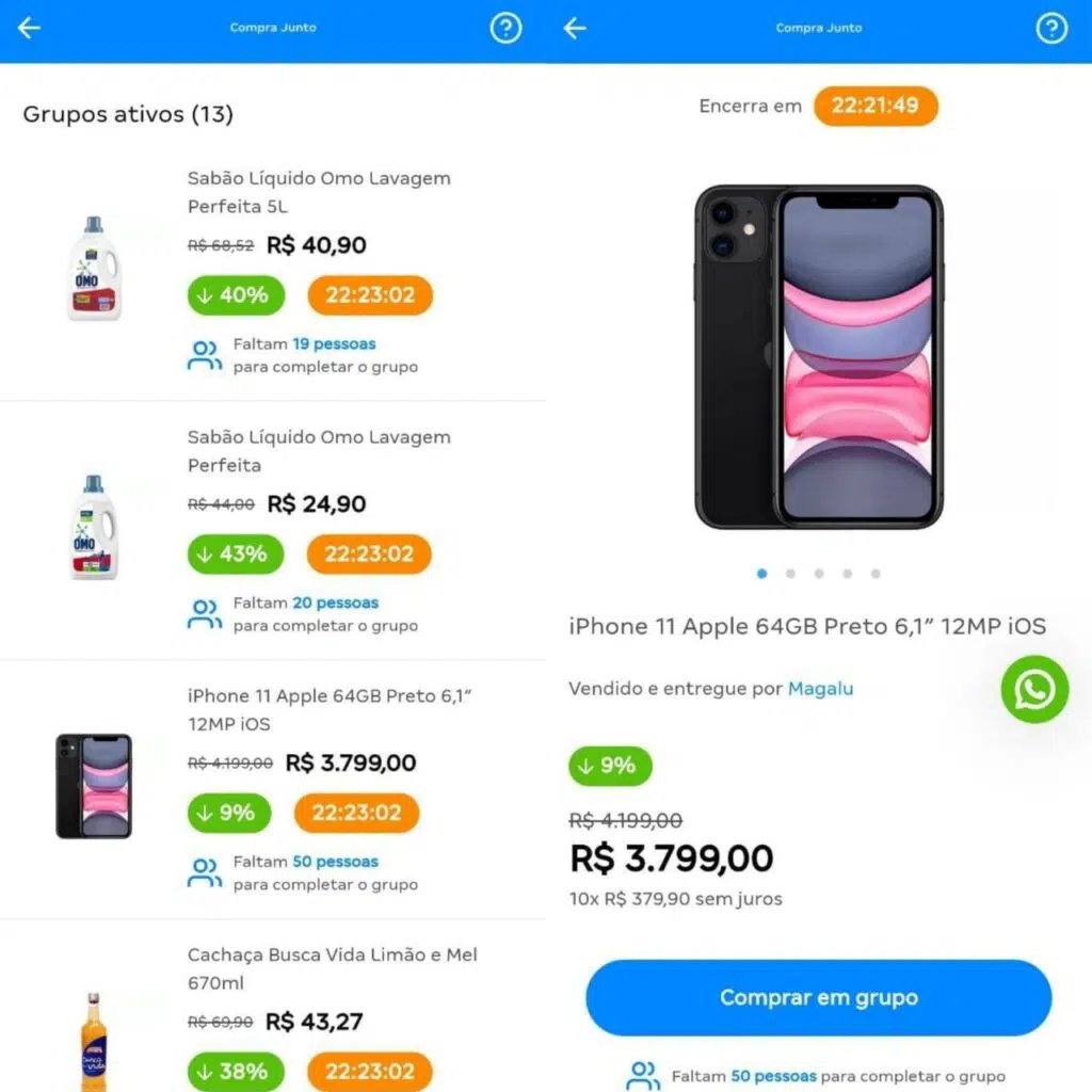 Magalu lança compra junto, rede social de compras com descontos Exemplo de rede social compra junto do magalu