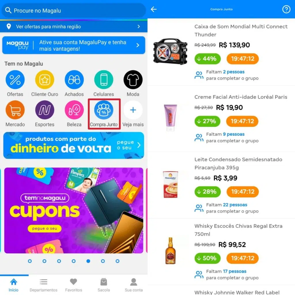 Magalu lança compra junto, rede social de compras com descontos Rede social de compras da magalu