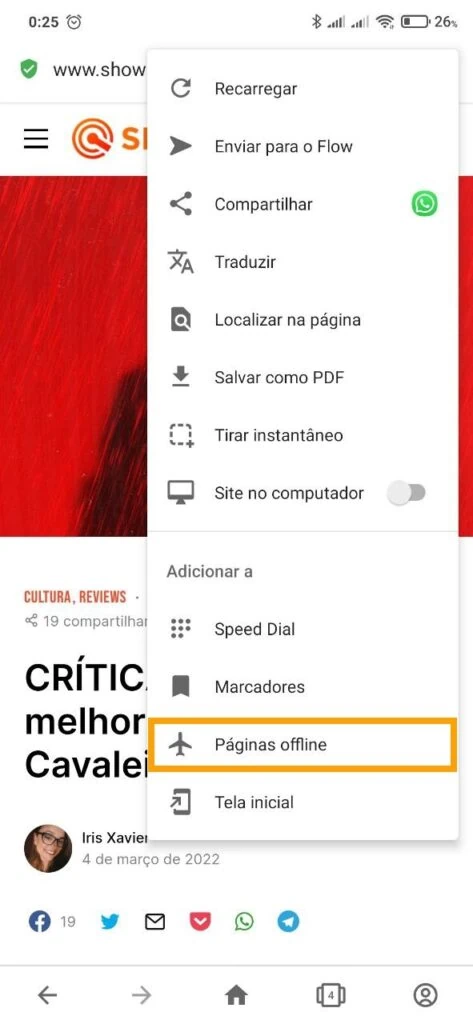 Cómo guardar páginas web en Android para verlas sin conexión Guardar páginas web en android - opera