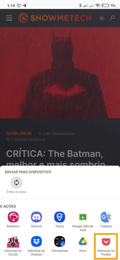 Como salvar páginas da web no android para ver offline Página offiline no celular via pocket