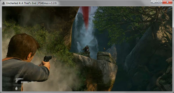 A imagem mostra o jogo uncharted 4 a thief's end rodando no emulador de playstation 4 ps4emus