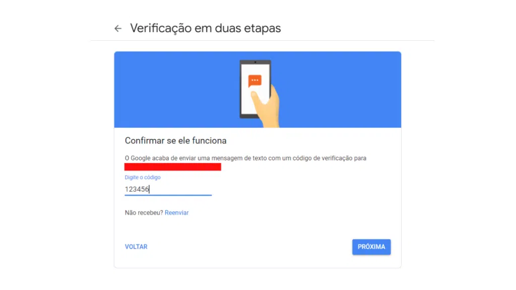 Como recuperar a conta do gmail e aumentar a segurança Tela final de ativação de verificação de duas etapas do google