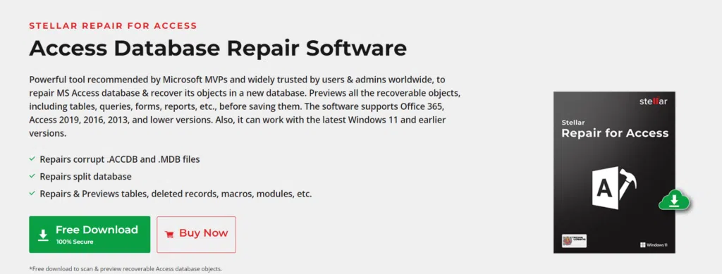 Saiba como recuperar banco de dados do microsoft access Página de download da ferramenta de recuperação de banco de dados