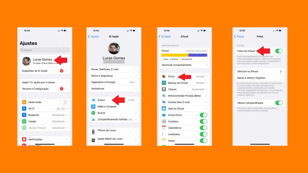 Como fazer backup no iphone e proteger seus dados Como fazer backup de fotos pelo fotos do icloud no iphone. Reprodução: lucas gomes, showmetech