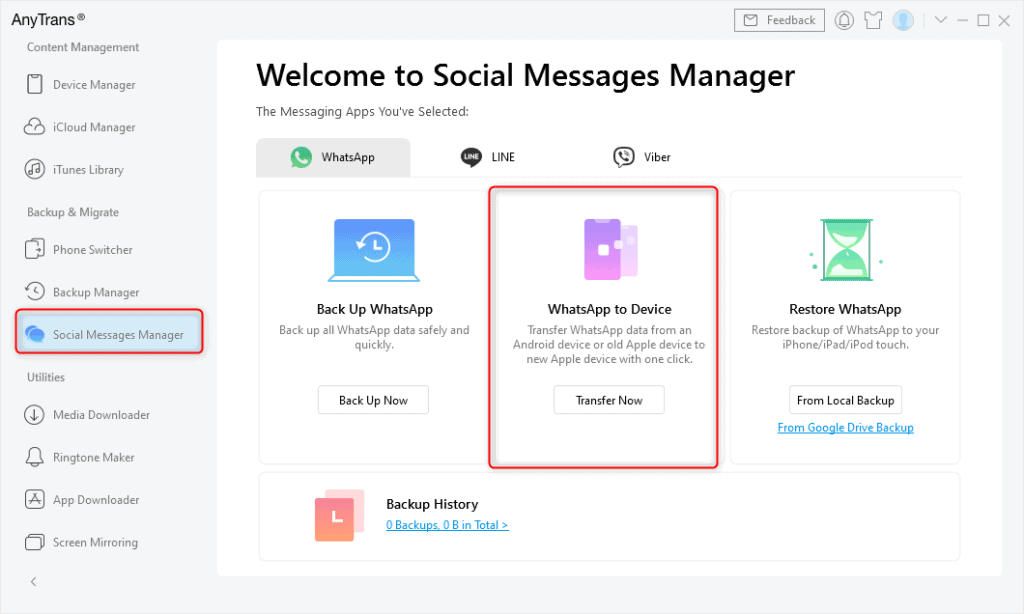 Como transferir conversas do whatsapp do android para iphone com o <strong>anytrans</strong> Como transferir conversas do whatsapp do android para iphone