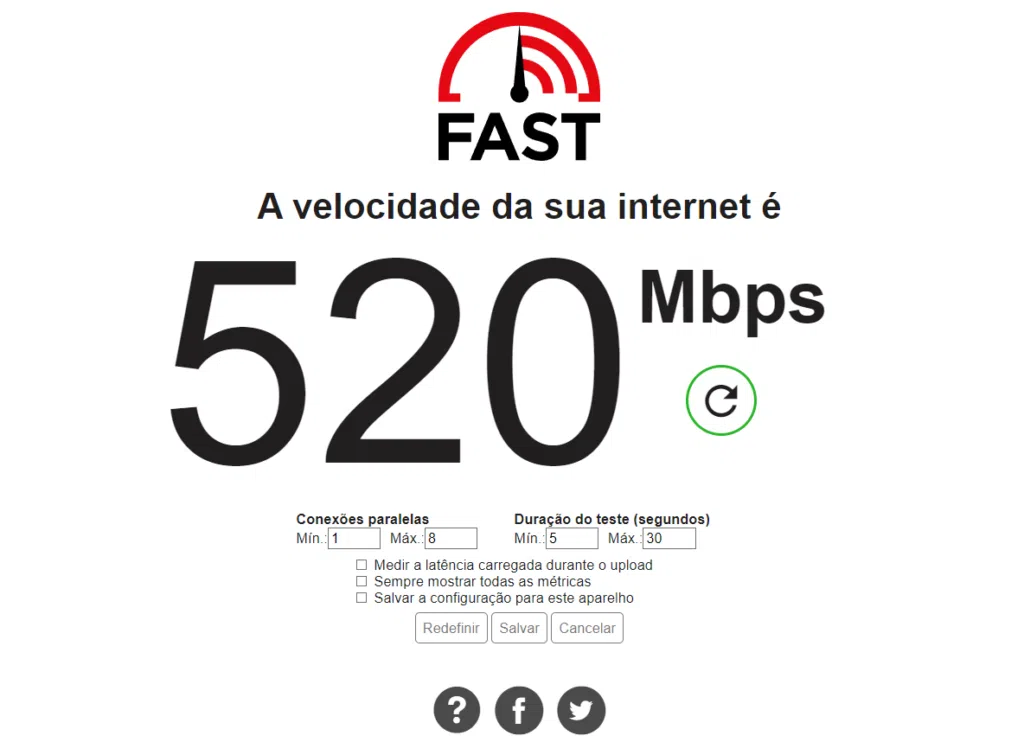 Como medir a velocidade da internet com o fast, da netflix Como usar o fast em seu computador