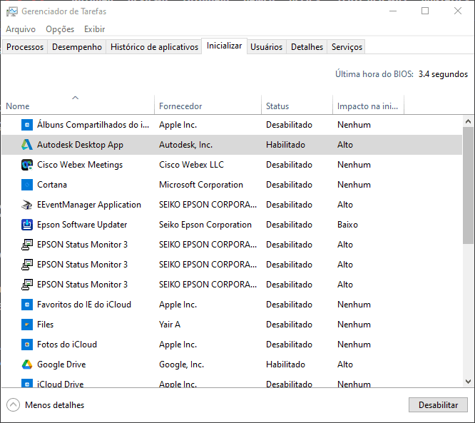 9 советов, как ускорить работу ноутбука с Windows На изображении показана загрузочная вкладка диспетчера задач Windows.