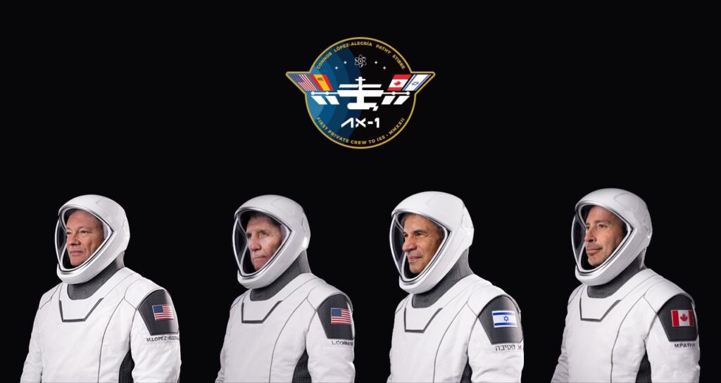 Astronautas da missão com tripulação privada ax-1