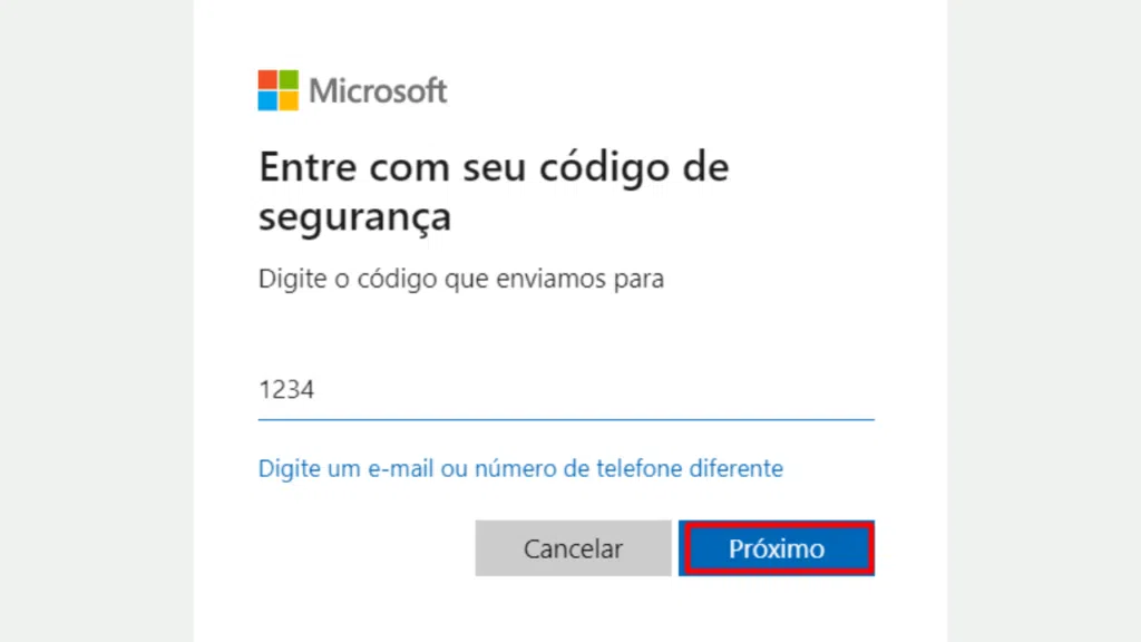 Como recuperar a conta do hotmail e aumentar a segurança Tela com digitação de código para saber endereço da conta microsoft