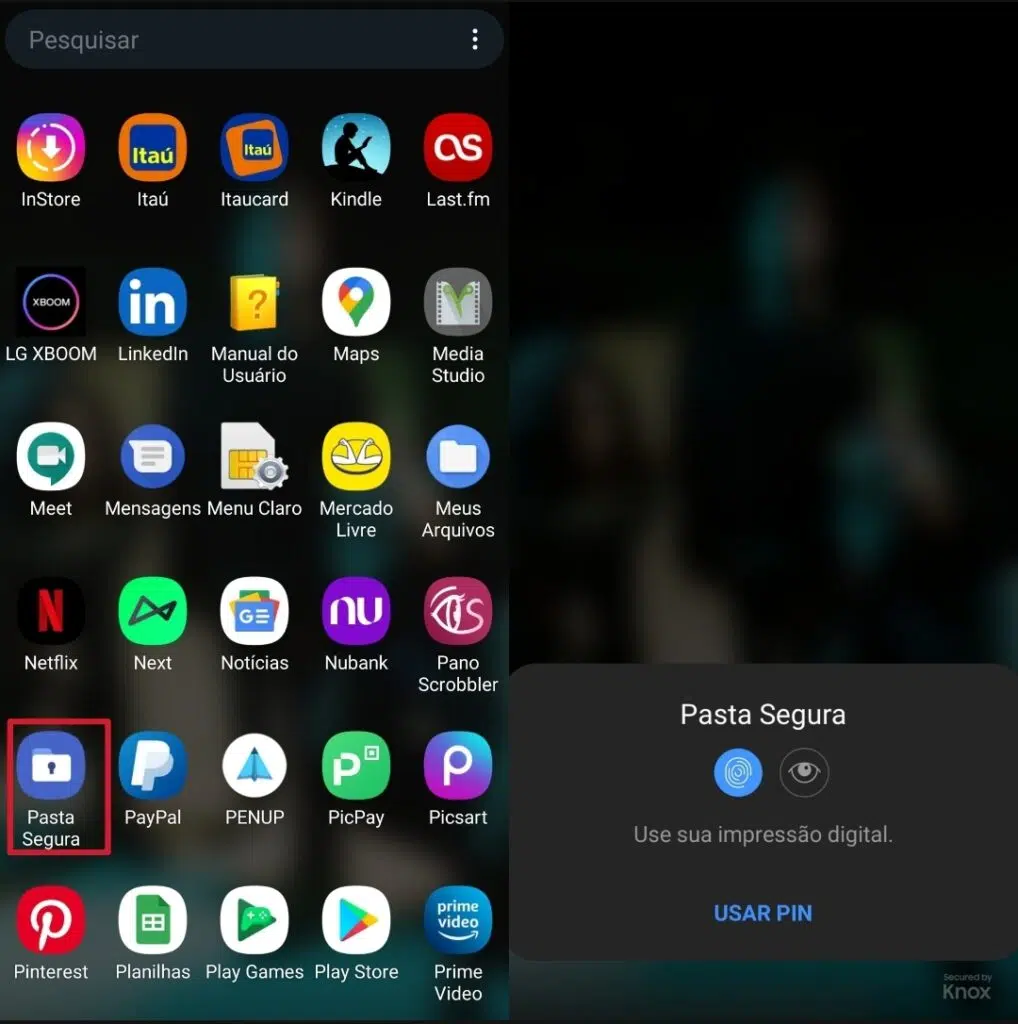 Como usar a pasta segura da samsung para apps e arquivos Tutorial para colocar apps na pasta segura da samsung