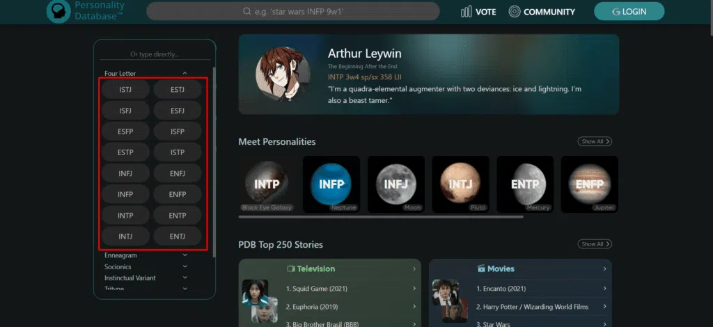 Teste mbti: descubra qual seu tipo de personalidade Página inicial do personality database