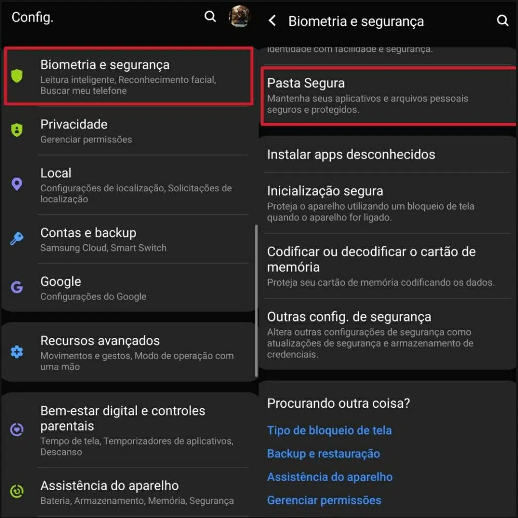Como usar a pasta segura da samsung para apps e arquivos Configuração da secure folder da samsung