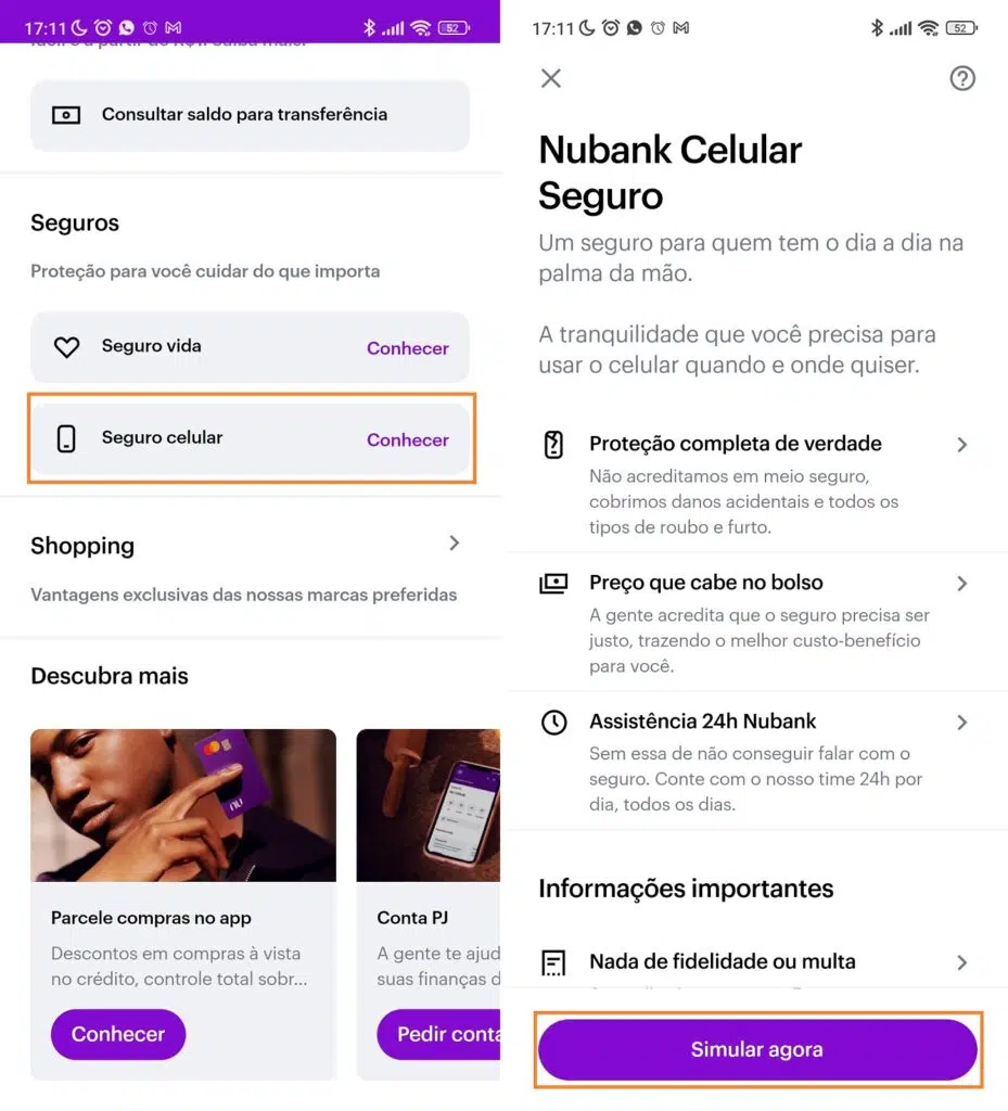 Como funciona o seguro de celular do nubank Como funciona o seguro de celular do nubank. Seguro de celular do nubank oferece proteção contra roubos, furtos e danos acidentais; entenda como funciona e saiba como contratar