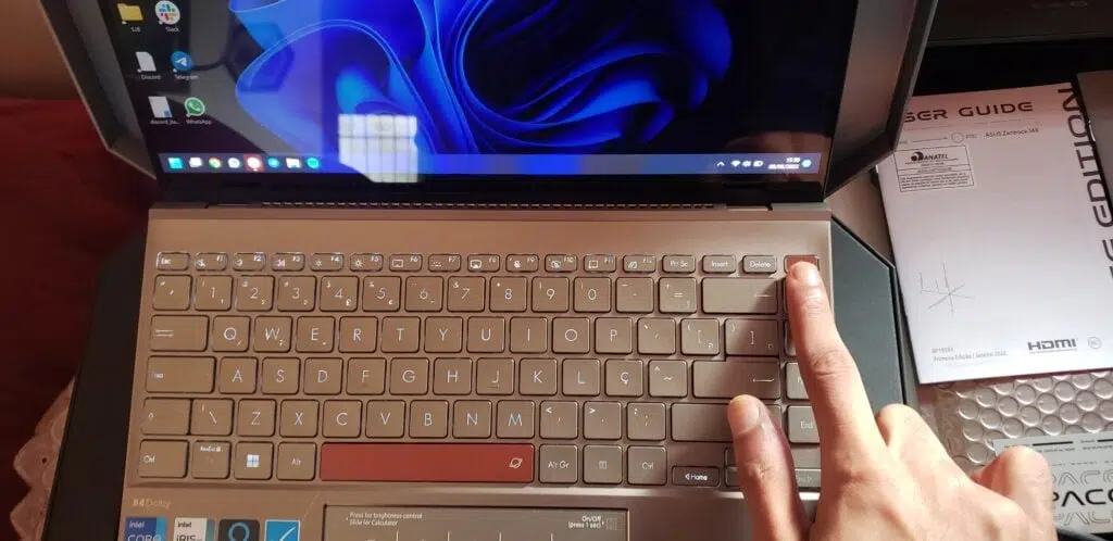 Review: zenbook 14x oled space edition une potência e leveza Leitor de impressão digital do asus zenbook 14x oled space edition