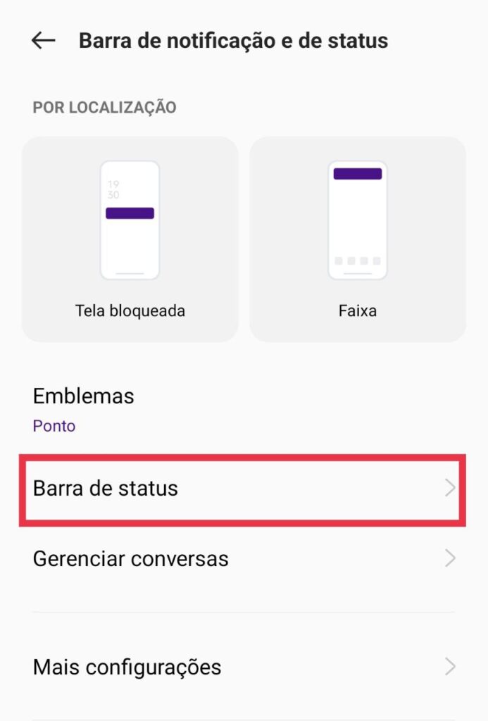 Personalize a barra de status do seu smartphone realme
