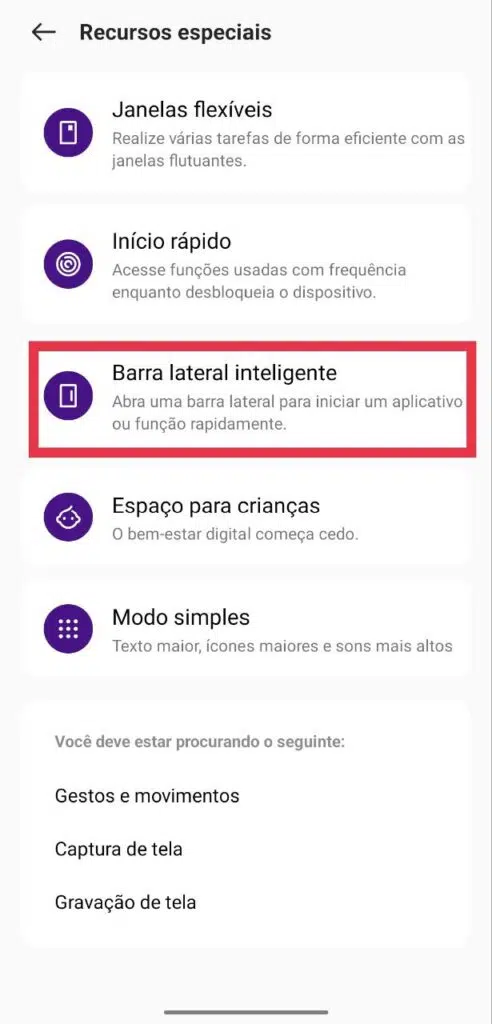 30 dicas e truques para smartphones realme A barra lateral inteligente serve para agilizar o acesso a alguns apps do sistema