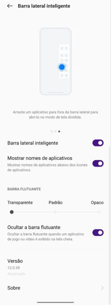 30 dicas e truques para smartphones realme A barra lateral inteligente serve para agilizar o acesso a alguns apps do sistema