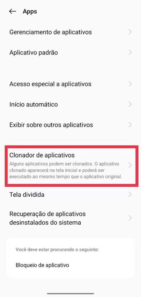 30 dicas e truques para smartphones realme Menu para ativar o clonador de aplicativos, recurso para ter duas contas do instagram no mesmo smartphone, por exemplo