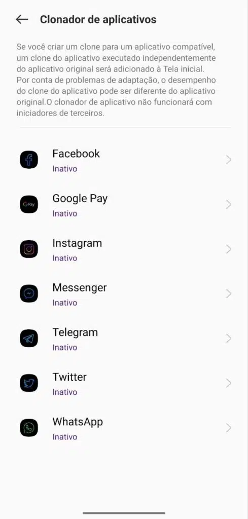 30 dicas e truques para smartphones realme Menu para ativar o clonador de aplicativos, recurso para ter duas contas do instagram no mesmo smartphone, por exemplo