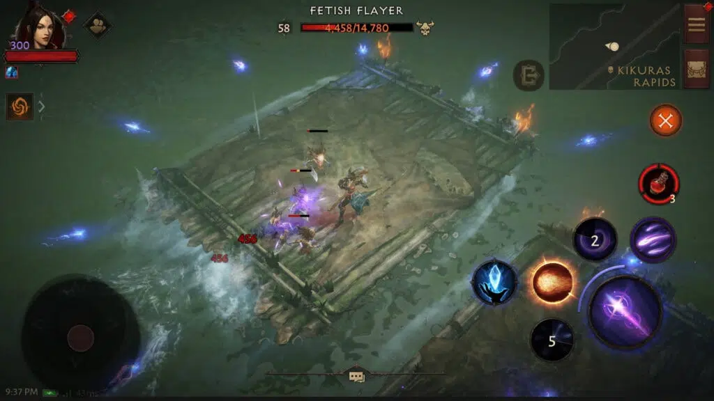 Review: diablo immortal é jogo decente recheado de polêmicas indecentes Imagem do combate com a arcanista de diablo immortal