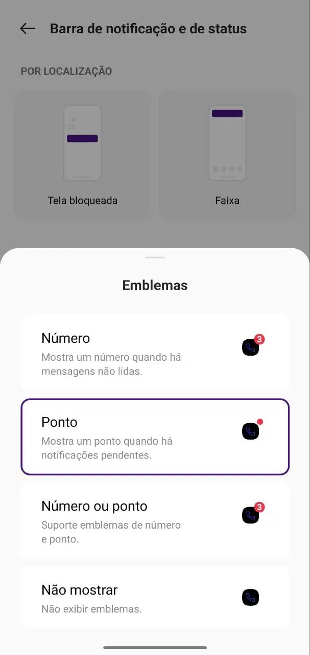 30 dicas e truques para smartphones realme Na realme ui você consegue configurar como prefere ver os emblemas de notificações dos apps