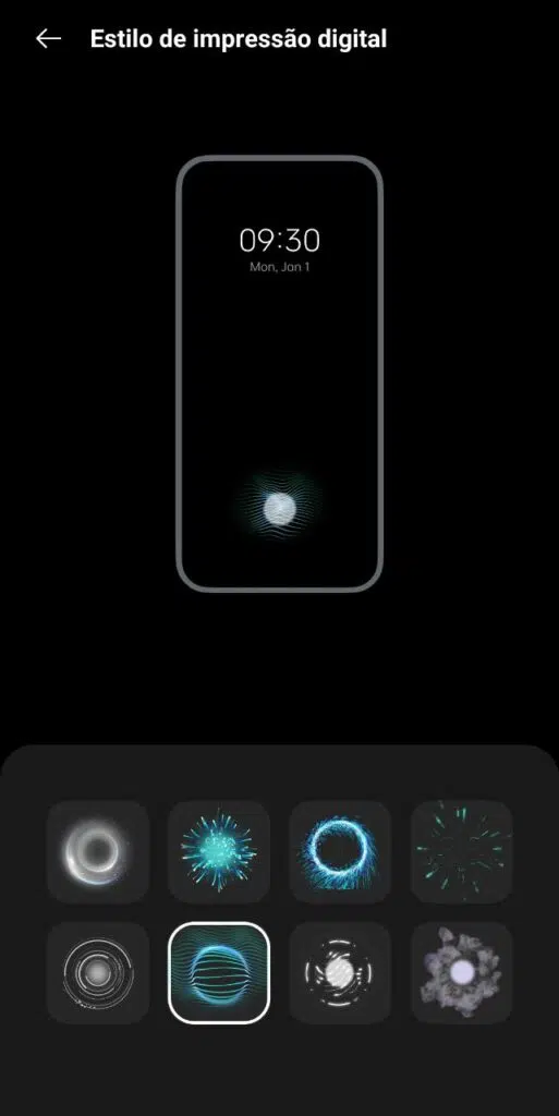 30 dicas e truques para smartphones realme Personalizando a animação de impressão digital nos smartphones realme