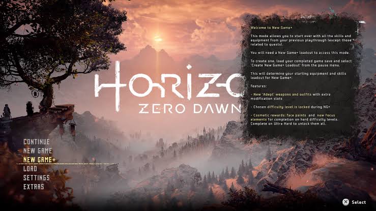 Novo jogo+
horizon zero dawn