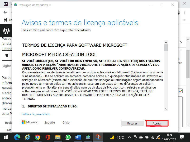 Comment installer Windows 11 avec une clé USB Comment installer Windows 11 avec clé USB ? Image de divulgation de la procédure d'installation à l'étape 03 de la création du support d'installation de Windows 11.