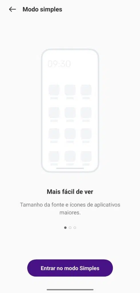 30 dicas e truques para smartphones realme Modo simples facilita o uso do sistema, aumentando o tamanho da letra e aumenta o volume
